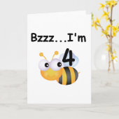 Buzz Bumblebee 4e Verjaardag T-shirts en geschenke Kaart (Gele Bloem)