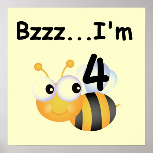 Buzz Bumblebee 4e Verjaardag T-shirts en geschenke Poster (Voorkant)