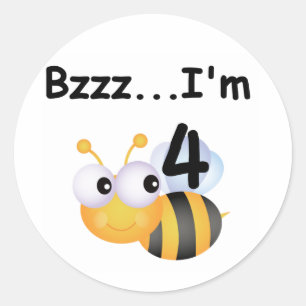 Buzz Bumblebee 4e Verjaardag T-shirts en geschenke Ronde Sticker