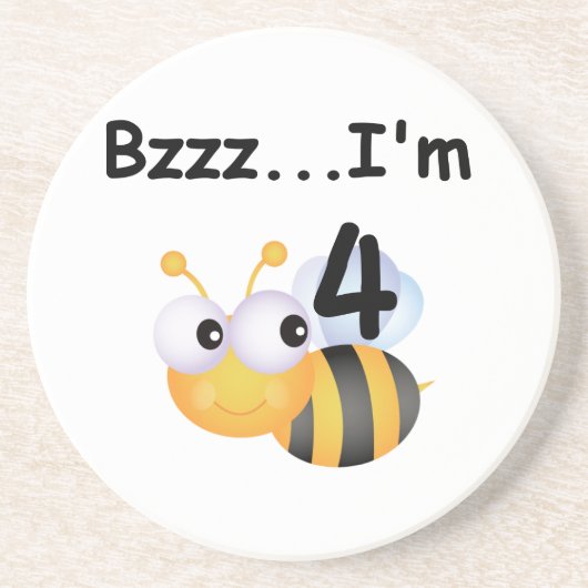Buzz Bumblebee 4e Verjaardag T-shirts en geschenke Zandsteen Onderzetter (Voorkant)