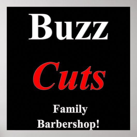 Buzz Cuts Family Barbershop Poster Matte (Voorkant)