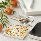 Buzz & Drip - Seamless 8K Honey Bee Pattern with G Sleutelhanger (Voorkant Rechts)