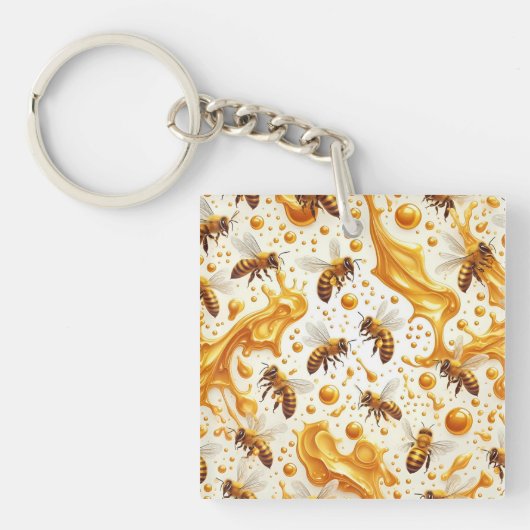 Buzz & Drip - Seamless 8K Honey Bee Pattern with G Sleutelhanger (voorkant)