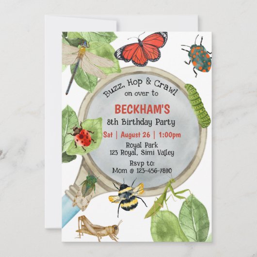 Buzz Hop Crawl, Bug Party, elke leeftijd, Natuur t Kaart (Voorkant)