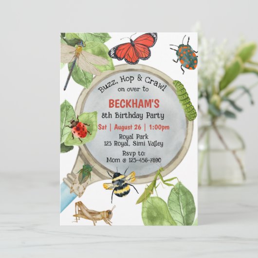 Buzz Hop Crawl, Bug Party, elke leeftijd, Natuur t Kaart (Staand voorkant)