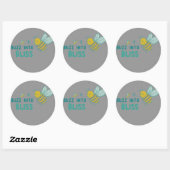 Buzz into Bliss: Kleurrijke Sticker Collectie (Vel)