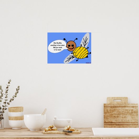 Buzz met Poster BuzzBee (Keuken)