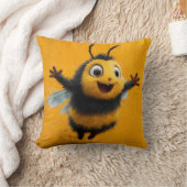 Buzz Of Joy beroemd gemaakt door Happy Bee Pillow Kussen (Deken)