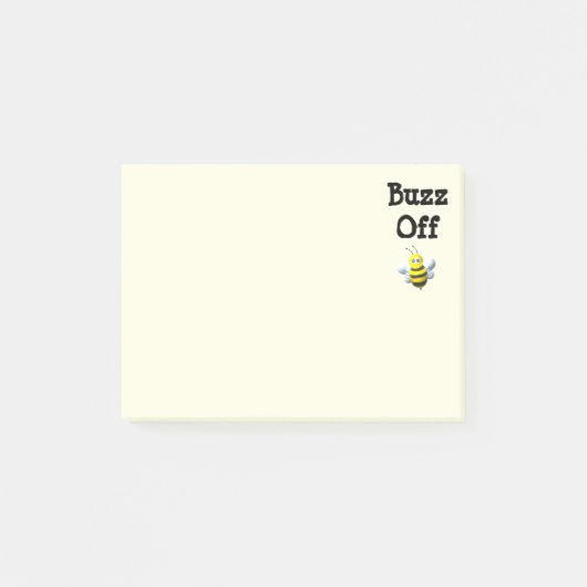 Buzz Off Bee Bumblebee Custom Text Post-it® Notes (Voorkant)