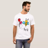 Buzz Off - Cute bee and flower T-shirt (Voorkant volledig)