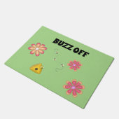 BUZZ OFF Heldere bloemen en bundelbijen Deurmat (Schuin)