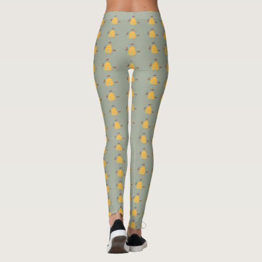 Buzz Off Whimsical bijen Leggings (Achterkant)