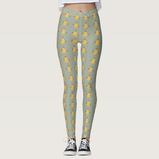 Buzz Off Whimsical bijen Leggings (Voorkant)