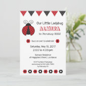Buzz on Over Lady Bug-uitnodiging Kaart (Staand voorkant)