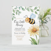 Buzz On Over Our Little Honey Gaat Een Bij Keren Kaart (Staand voorkant)