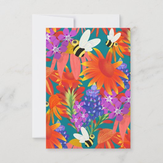 Buzz onder Blooms-Blauwgroen Grove_Dank u Bedankkaart (Voorkant)