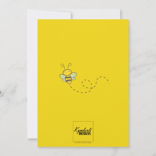 Buzz over de eerste verjaardag van Bee Kaart (Achterkant)
