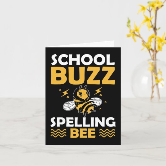Buzz Spelling Bijen 100 Dagen van School Humor Mem Kaart (Gele Bloem)