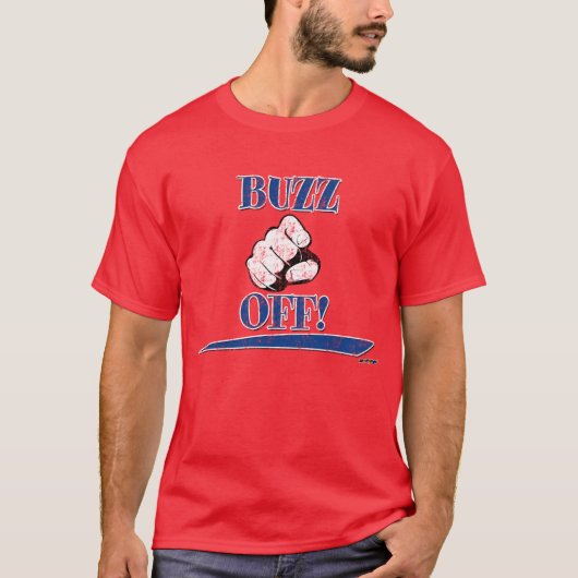Buzz uit! Blauw T-shirt (Voorkant)