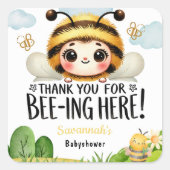 Buzz-waardig Baby shower Dank u Stickers (Voorkant)