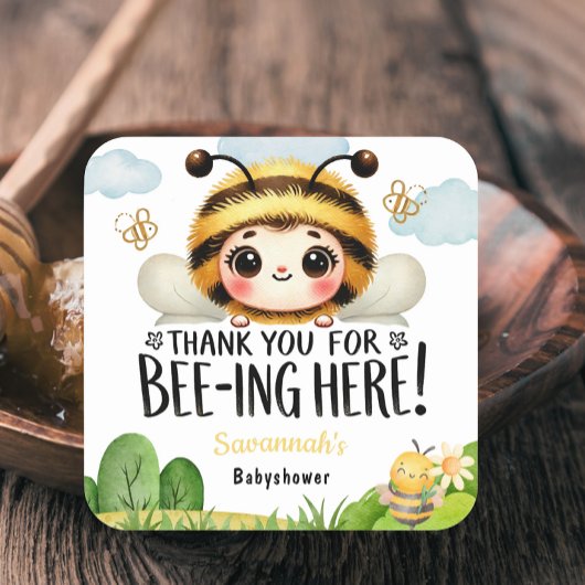 Buzz-waardig Baby shower Dank u Stickers