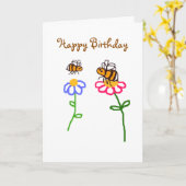 BuzzAbout Bees Happy Birthday voor jou Kaart (Gele Bloem)