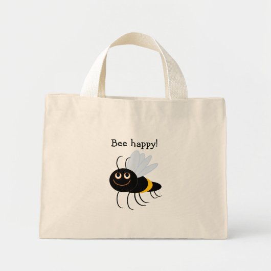 BuzzAboutBees Bee Happy Mini-tas Mini Tote Bag (Voorkant)