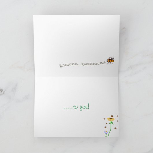 BuzzAboutBees Happy Birthday Bijentuin Groeten Kaart (Binnen)