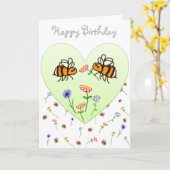 BuzzAboutBees kletje bij een gelukkige baard Kaart (Gele Bloem)