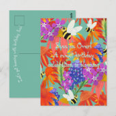 BuzzAmongBlooms_Bewerkbare Kinderen Briefkaart (Voorkant / Achterkant)