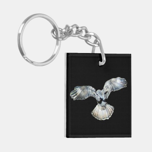 Buzzard Fanned Wings en Tail Landing Sleutelhanger (Voorkant Links)