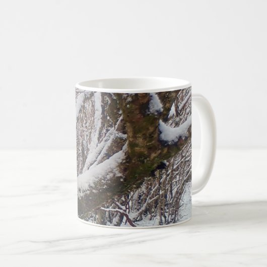 Buzzard op Snowy Branch Mok (Voorkant rechts)