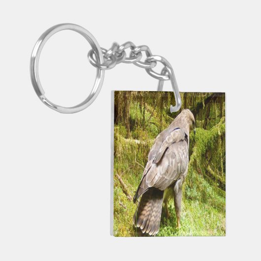 Buzzard op zoek naar grubs sleutelhanger (Voorkant Links)