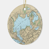 Buzzards Bay MA-grafiek Keramisch Ornament (Links)
