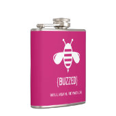 {BUZZED} Bridal Party Buzzed Bee Gift (fuchsia) Heupfles (Rechts)