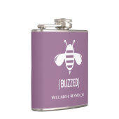 {BUZZED} Bruidsfeest Gezoemde Bijen Gift (paarse) Heupfles (Rechts)