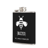 {BUZZED} Bruidsfeest Gezoemde Bijen Gift (zwart) Heupfles (Links)