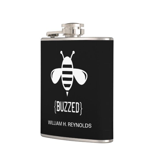 {BUZZED} Bruidsfeest Gezoemde Bijen Gift (zwart) Heupfles (Links)