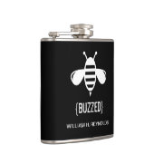 {BUZZED} Bruidsfeest Gezoemde Bijen Gift (zwart) Heupfles (Rechts)
