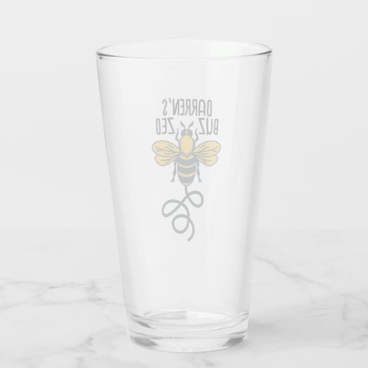 "Buzzed" met Bee Custimizable Beer Glas (Achterkant)