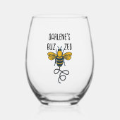 "Buzzed" met Bee Custimizable Wijnglas Zonder Voet (Voorkant)