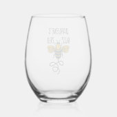 "Buzzed" met Bee Custimizable Wijnglas Zonder Voet (Achterkant)