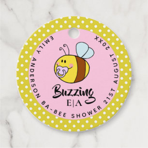 Buzzing Ba-BEE Baby shower Cute Bedankt voor je ko Bedankjes Labels