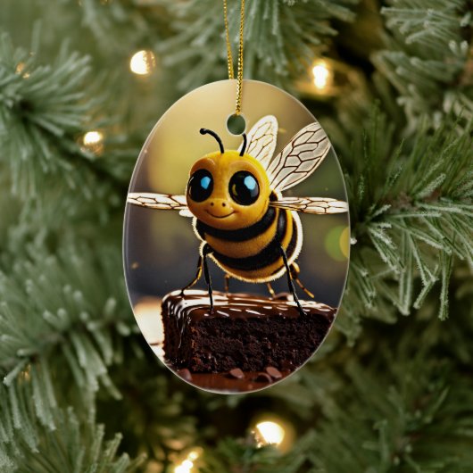 "Buzzing Beauty: Ontdek de wereld van lokale honin Keramisch Ornament (Boom)