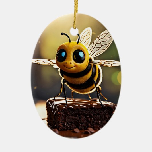 "Buzzing Beauty: Ontdek de wereld van lokale honin Keramisch Ornament (Voorkant)