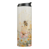 Buzzing Bee Blossoms Geïsoleerde Tumbler Thermosbeker (Gedraaid links)