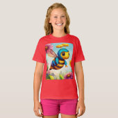 Buzzing Bee & Blossoms Spring T-shirt (Voorkant volledig)
