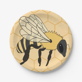 Buzzing Bee Honeycomb Bijenkorf Papieren Bordje