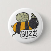 Buzzing Bee Ronde Button 5,7 Cm (Voorkant)