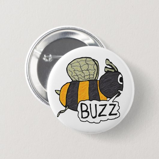 Buzzing Bee Ronde Button 5,7 Cm (Voorkant /achterkant)